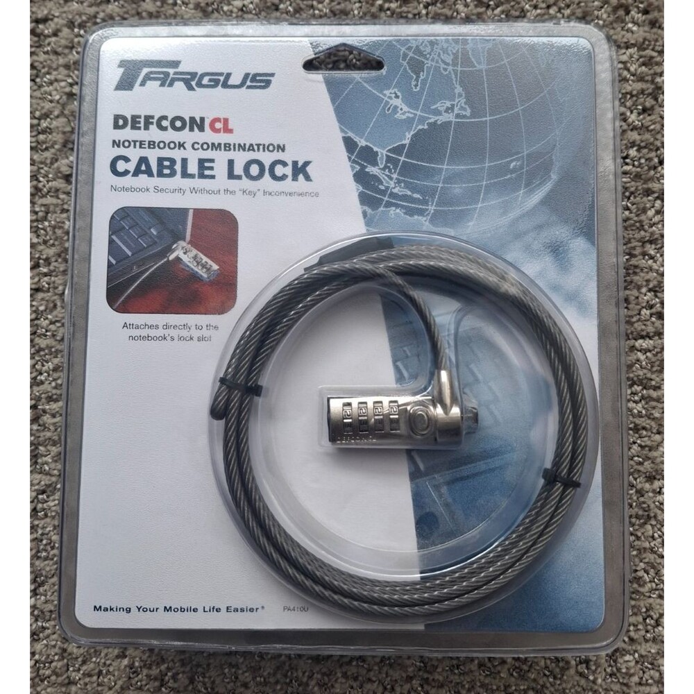 Targus Defcon CL Laptop Notebook Combination Cable Lock 6.5 Feet New Sealed